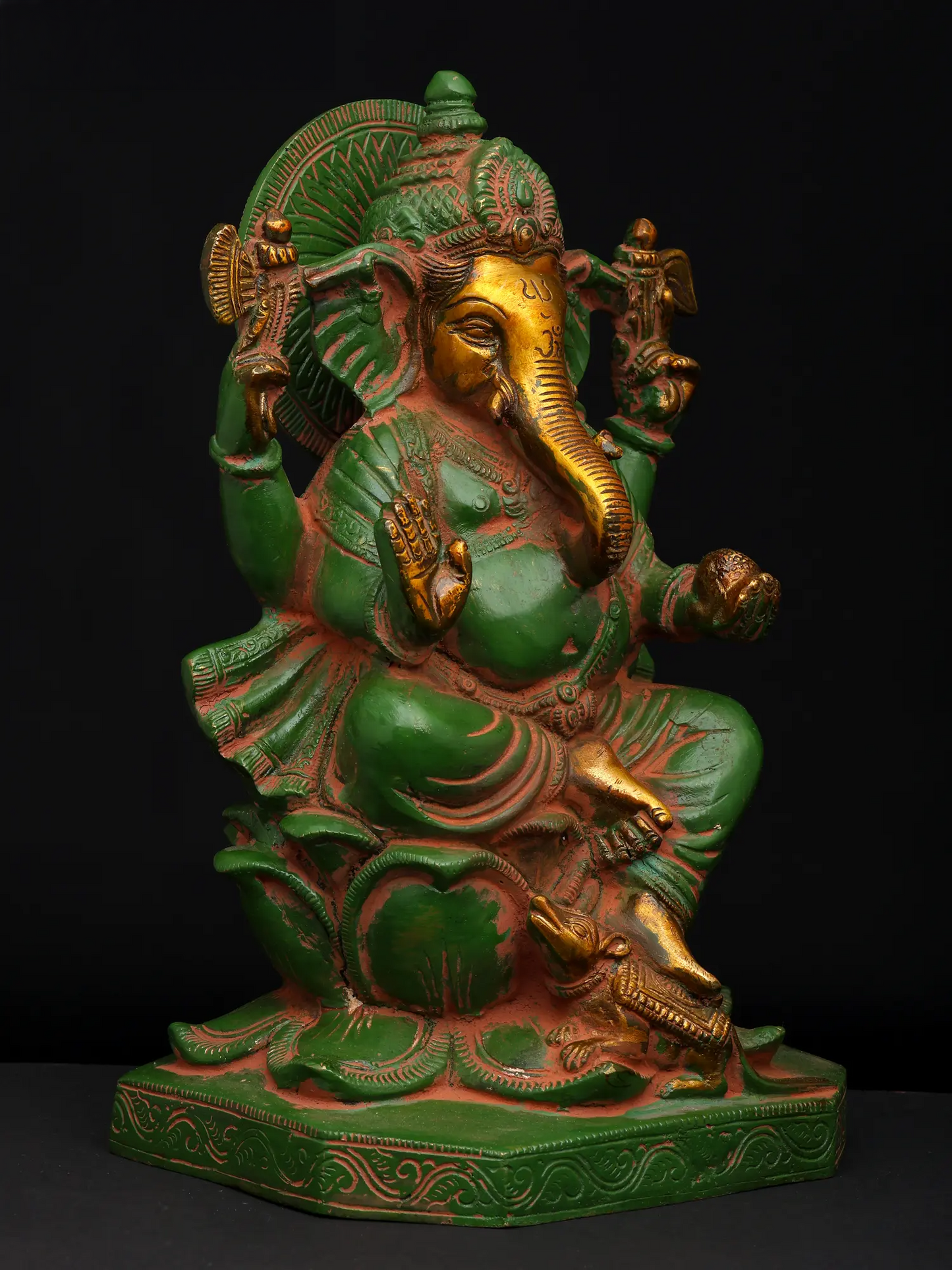Brassaura™ Brass Ganesha Statue | Height 10 Inches & Weight 4.40 kgs