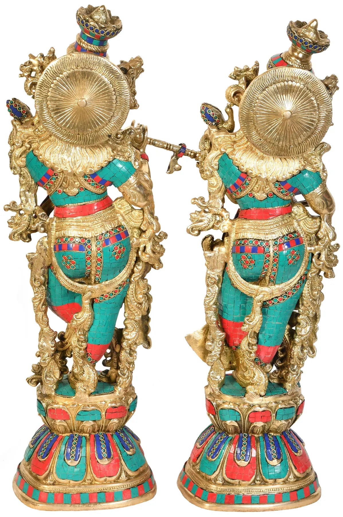 Brassaura® Brass Radha Krishna Statue | Height 29.00 Inches & Weight 32.60 kg