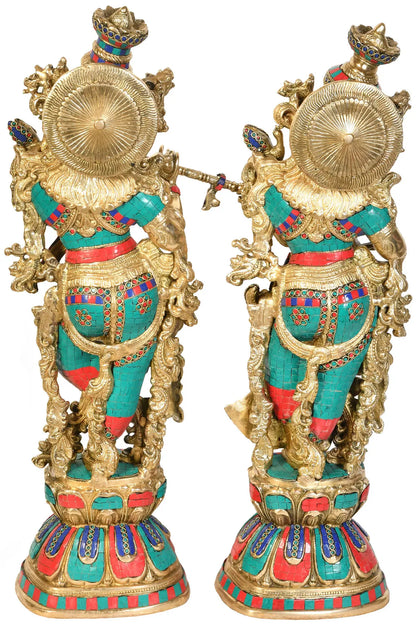 Brassaura® Brass Radha Krishna Statue | Height 29.00 Inches & Weight 32.60 kg