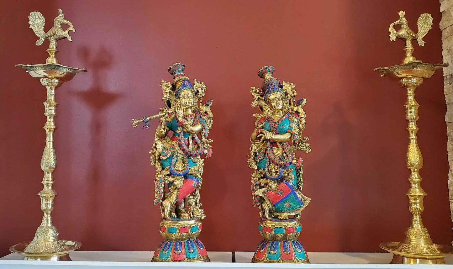 Brassaura® Brass Radha Krishna Statue | Height 29.00 Inches & Weight 32.60 kg