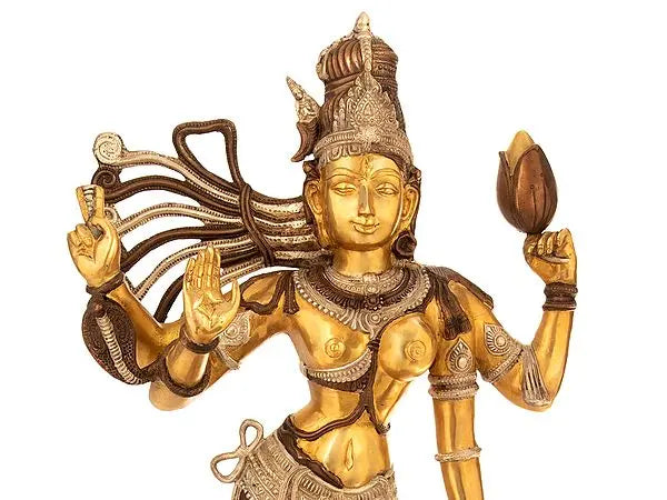 Brassaura® Brass Ardhanarishwara Statue | Height 40 Inches & Weight 25.80 kg