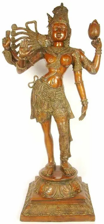 Brassaura® Brass Ardhanarishwara Statue | Height 40 Inches & Weight 25.80 kg