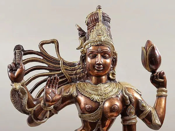 Brassaura® Brass Ardhanarishwara Statue | Height 40 Inches & Weight 25.80 kg