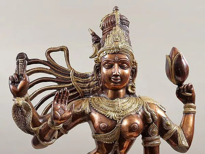 Brassaura® Brass Ardhanarishwara Statue | Height 40 Inches & Weight 25.80 kg