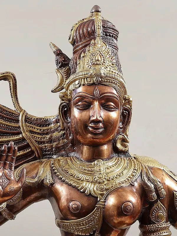 Brassaura® Brass Ardhanarishwara Statue | Height 40 Inches & Weight 25.80 kg