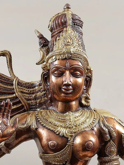 Brassaura® Brass Ardhanarishwara Statue | Height 40 Inches & Weight 25.80 kg