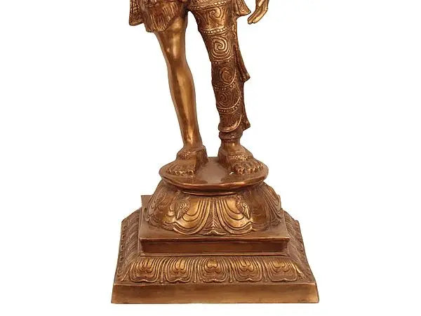 Brassaura® Brass Ardhanarishwara Statue | Height 40 Inches & Weight 25.80 kg