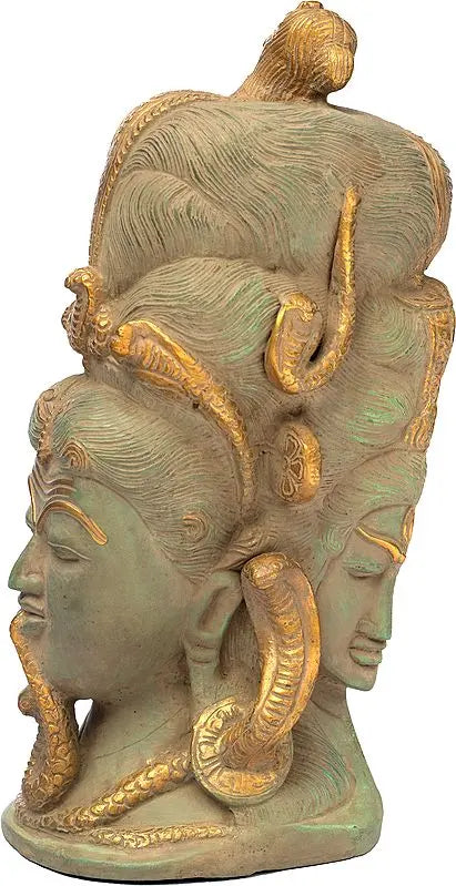 Brassaura® Brass Shiva Head Statue | Height 10 Inches & Weight 4.20 kg