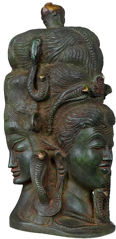 Brassaura® Brass Shiva Head Statue | Height 10 Inches & Weight 4.20 kg