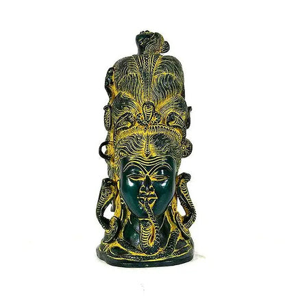 Brassaura® Brass Shiva Head Statue | Height 10 Inches & Weight 4.20 kg