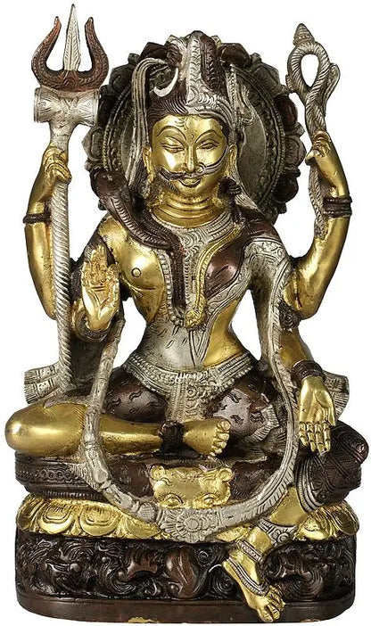 ब्रासुर्रा™ पीतल शिव प्रतिमा | ऊँचाई 10 इंच और वज़न 4 किग्रा