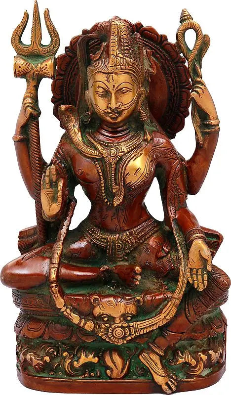 Brassaura™ Brass Shiva Statue | Height 10 Inches & Weight 4 kg