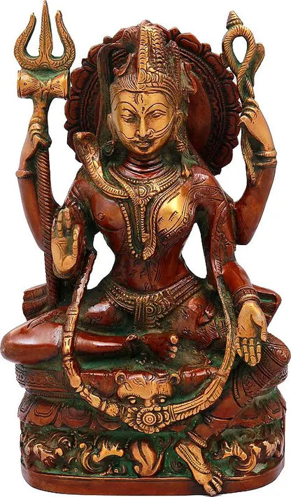 Brassaura™ Brass Shiva Statue | Height 10 Inches & Weight 4 kg
