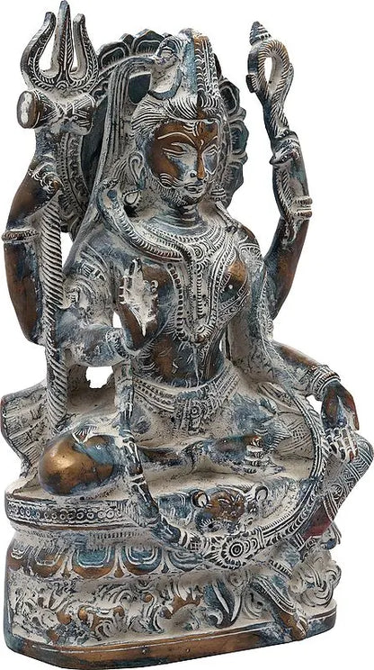 Brassaura™ Brass Shiva Statue | Height 10 Inches & Weight 4 kg
