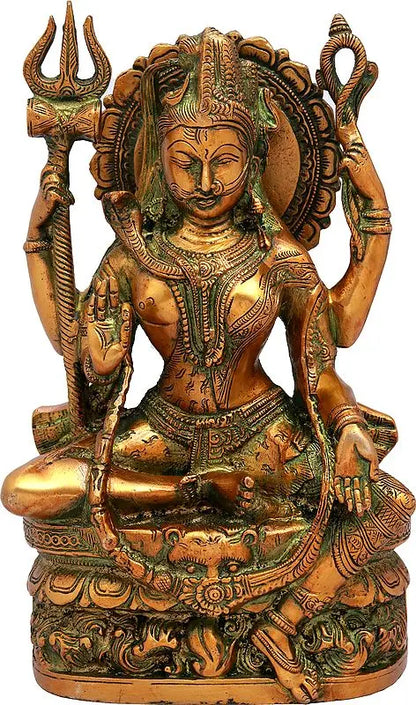 Brassaura™ Brass Shiva Statue | Height 10 Inches & Weight 4 kg