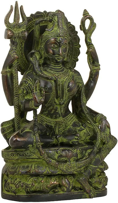 Brassaura™ Brass Shiva Statue | Height 10 Inches & Weight 4 kg