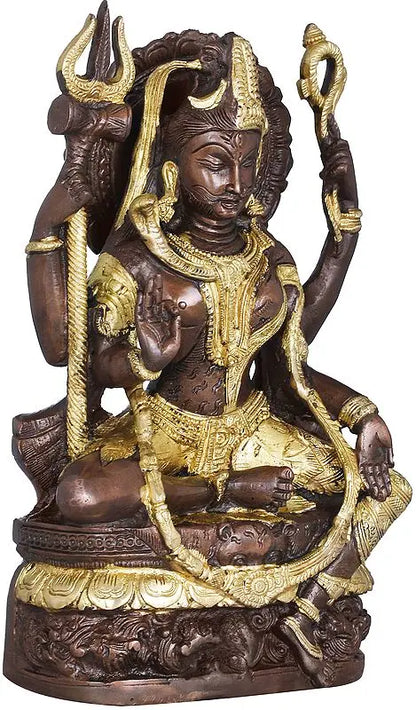ब्रासौर™ पीतल की शिव प्रतिमा | ऊंचाई 10 इंच और वज़न 4 किलोग्राम