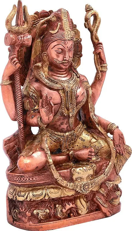 Brassaura™ Brass Shiva Statue | Height 10 Inches & Weight 4 kg