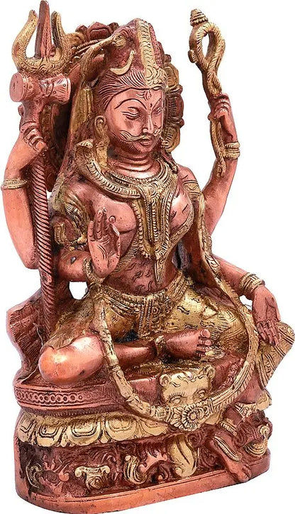 Brassaura™ Brass Shiva Statue | Height 10 Inches & Weight 4 kg