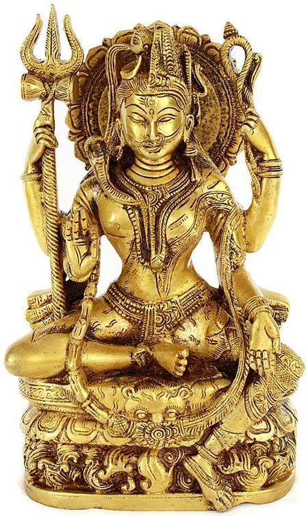 ब्रासौर™ पीतल की शिव प्रतिमा | ऊंचाई 10 इंच और वज़न 4 किलोग्राम