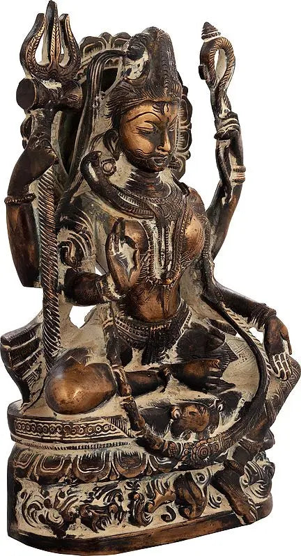 Brassaura™ Brass Shiva Statue | Height 10 Inches & Weight 4 kg