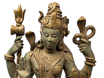 Brassaura® Brass Ardhanarishvara Statue| Height 17.52 Inches & Weight 8.90 kg