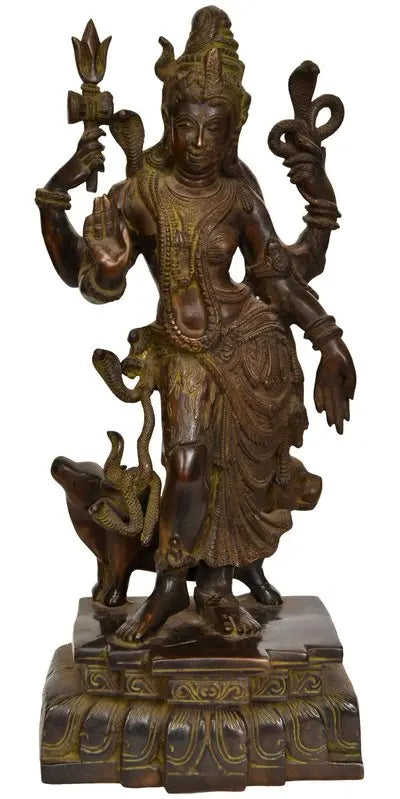 Brassaura® Brass Ardhanarishwara Statue | Height 17.5 Inches & Weight 8.90 kg