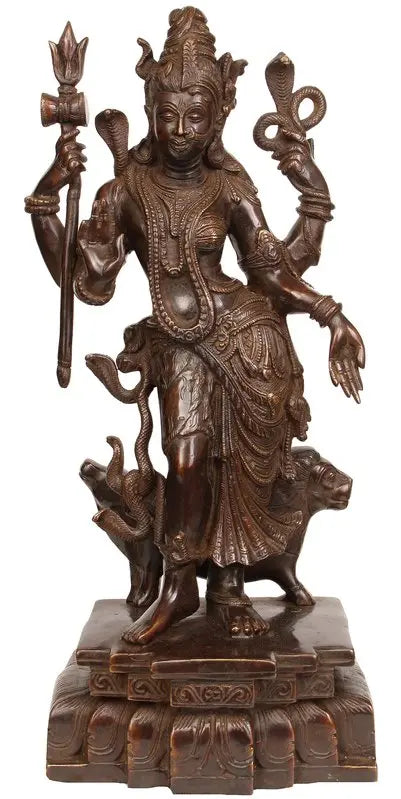 Brassaura® Brass Ardhanarishwara Statue | Height 17.5 Inches & Weight 8.90 kg