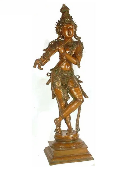 Brassaura® Brass Krishna Statue | Height 34 Inches & Weight 19.20 kg