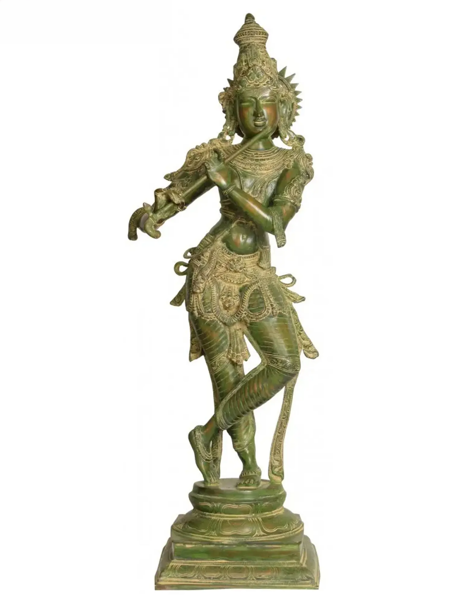 Brassaura® Brass Krishna Statue | Height 34 Inches & Weight 19.20 kg