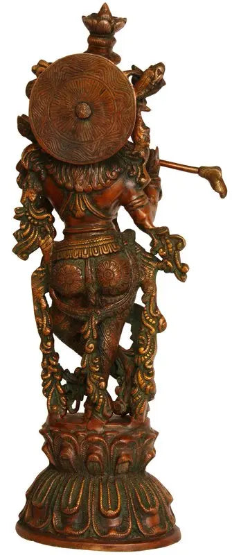 Brassaura® Brass Krishna Statue | Height 18.31 Inches & Weight 5.40 kg