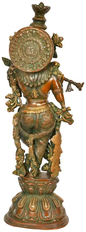 Brassaura® Brass Krishna Statue | Height 24.02 Inches & Weight 11.40 kg