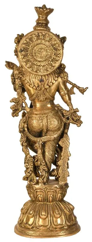 Brassaura® Brass Krishna Statue | Height 24.02 Inches & Weight 11.40 kg