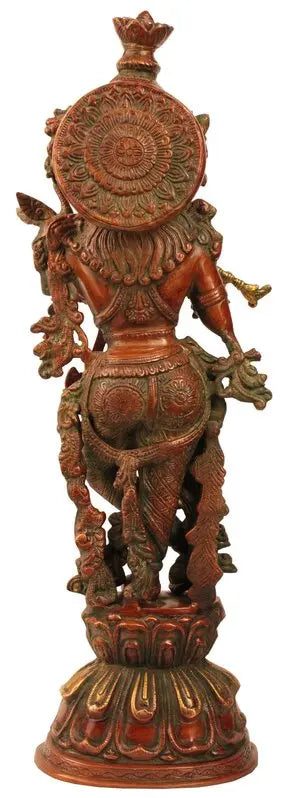 Brassaura® Brass Krishna Statue | Height 24.02 Inches & Weight 11.40 kg