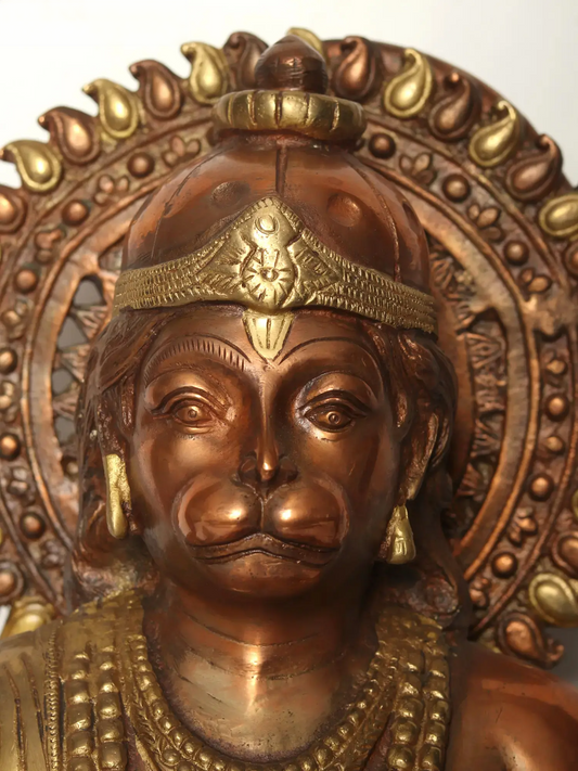 Brassaura® Veer Hanuman Blessing Pose | Brass Sculpture | Height 19 Inches & Weight 15.50 kgs