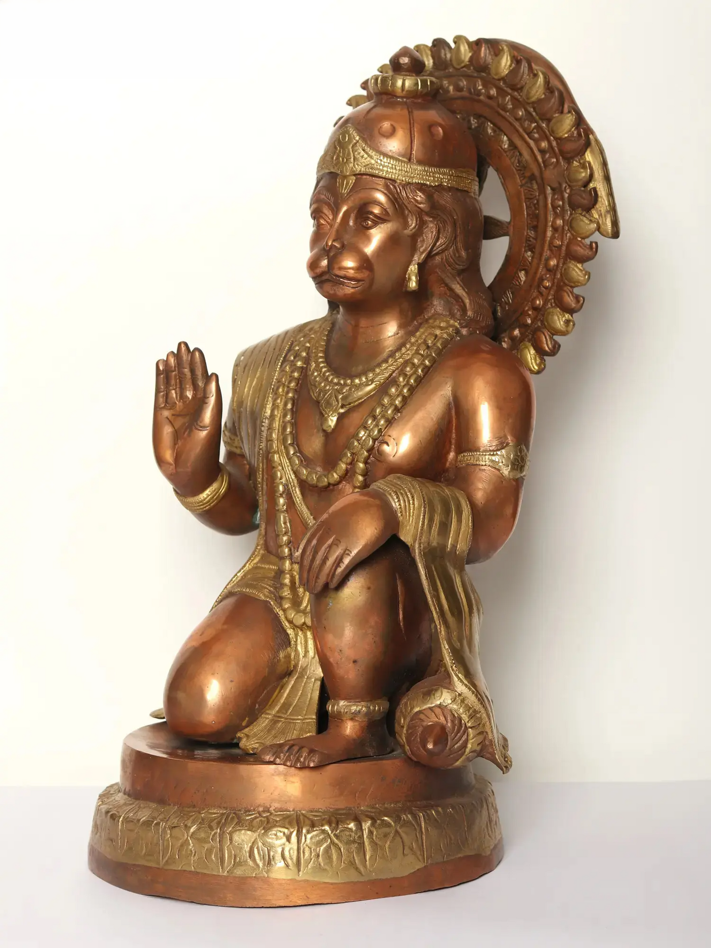 Brassaura® Veer Hanuman Blessing Pose | Brass Sculpture | Height 19 Inches & Weight 15.50 kgs