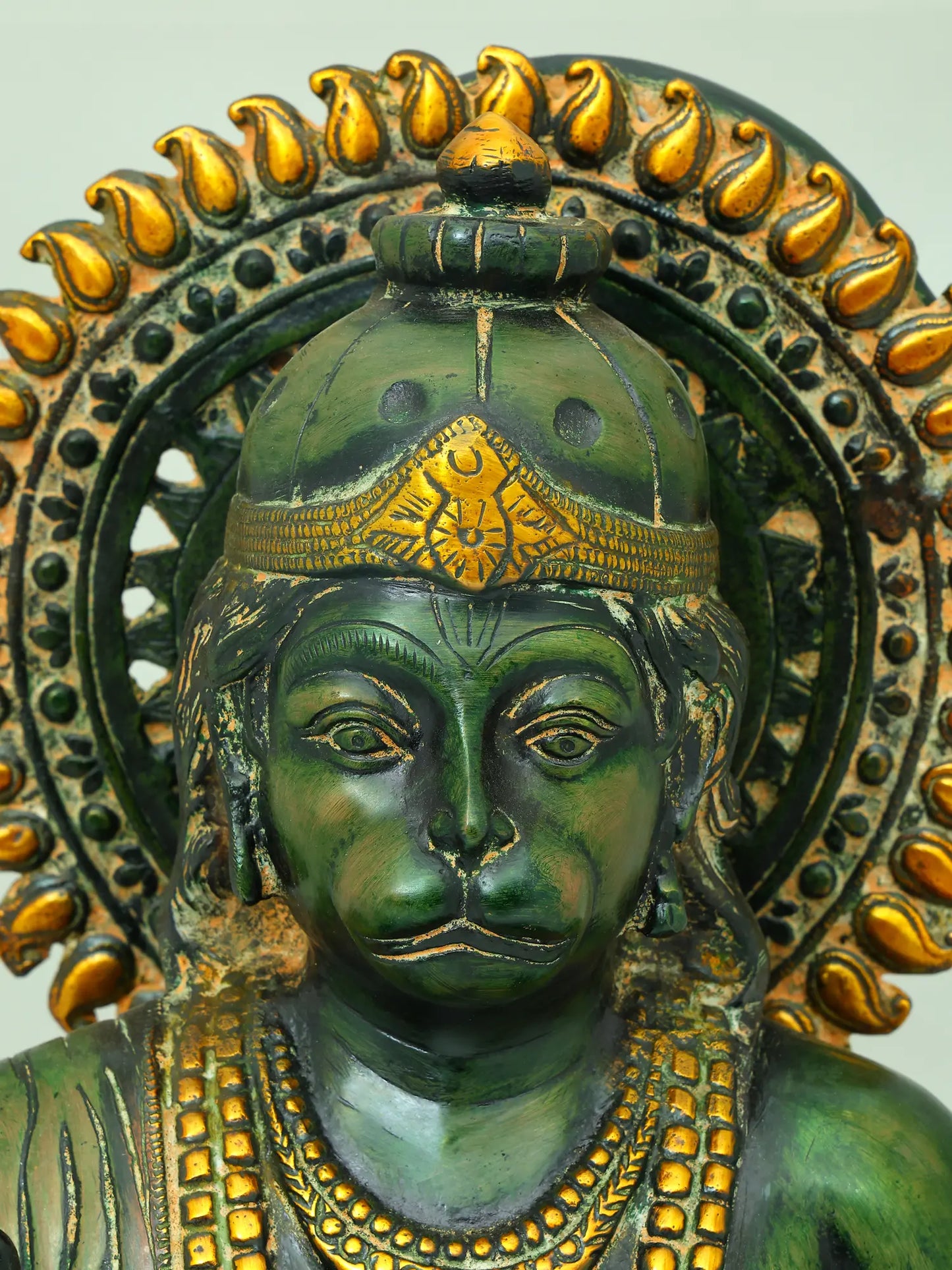 Brassaura® Veer Hanuman Blessing Pose | Brass Sculpture | Height 19 Inches & Weight 15.50 kgs