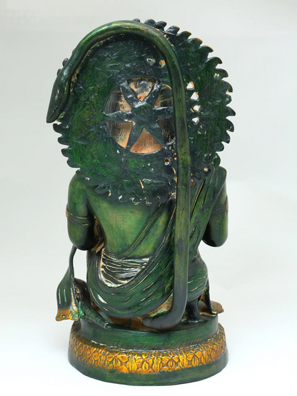 Brassaura® Veer Hanuman Blessing Pose | Brass Sculpture | Height 19 Inches & Weight 15.50 kgs