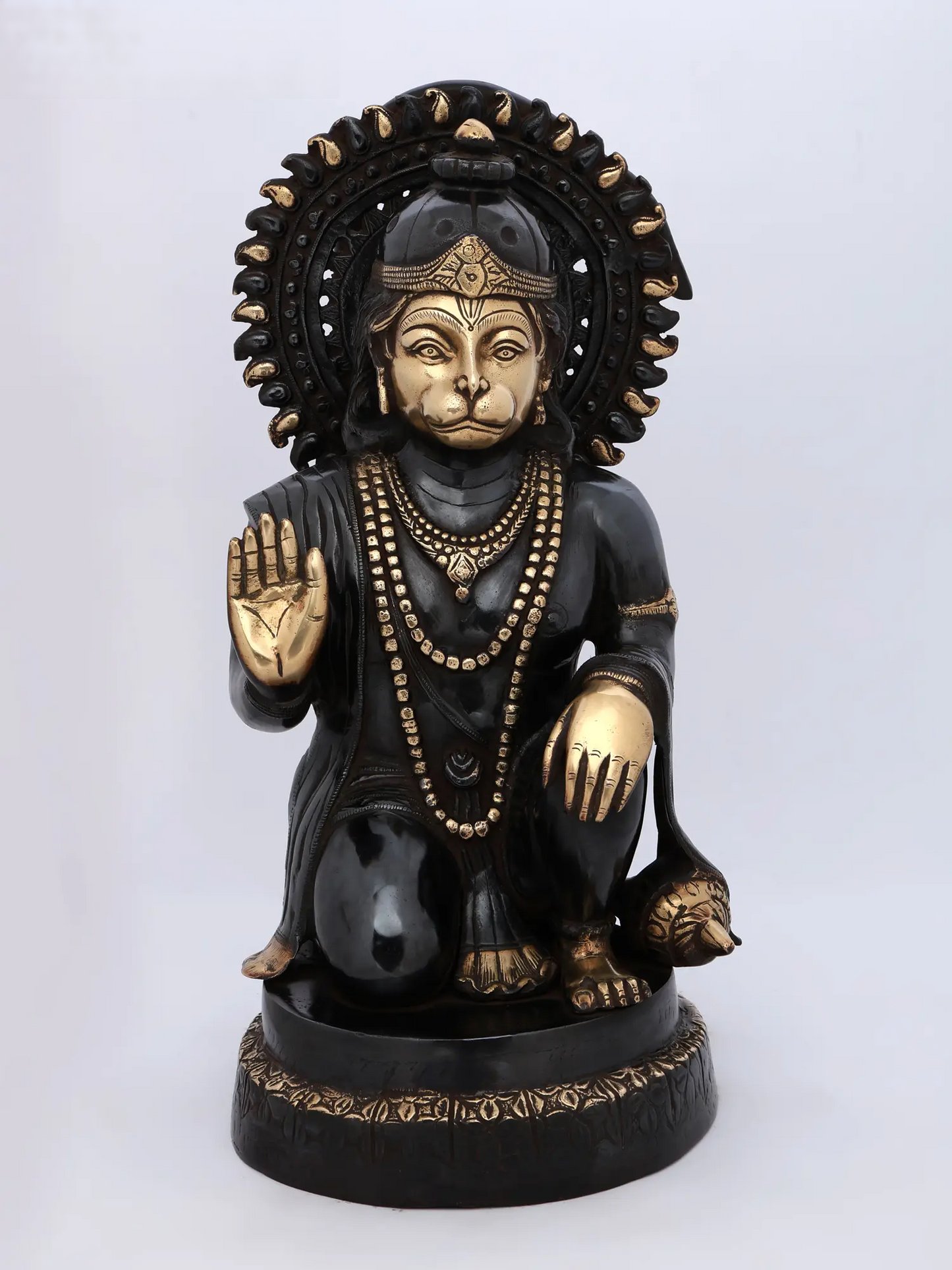ब्रसौरा® वीर हनुमान आशीर्वाद मुद्रा | पीतल की मूर्ति | ऊंचाई 19 इंच और वज़न 15.50 किलोग्राम
