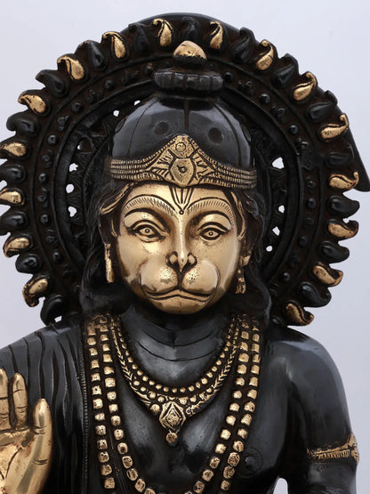 ब्रसौरा® वीर हनुमान आशीर्वाद मुद्रा | पीतल की मूर्ति | ऊंचाई 19 इंच और वज़न 15.50 किलोग्राम