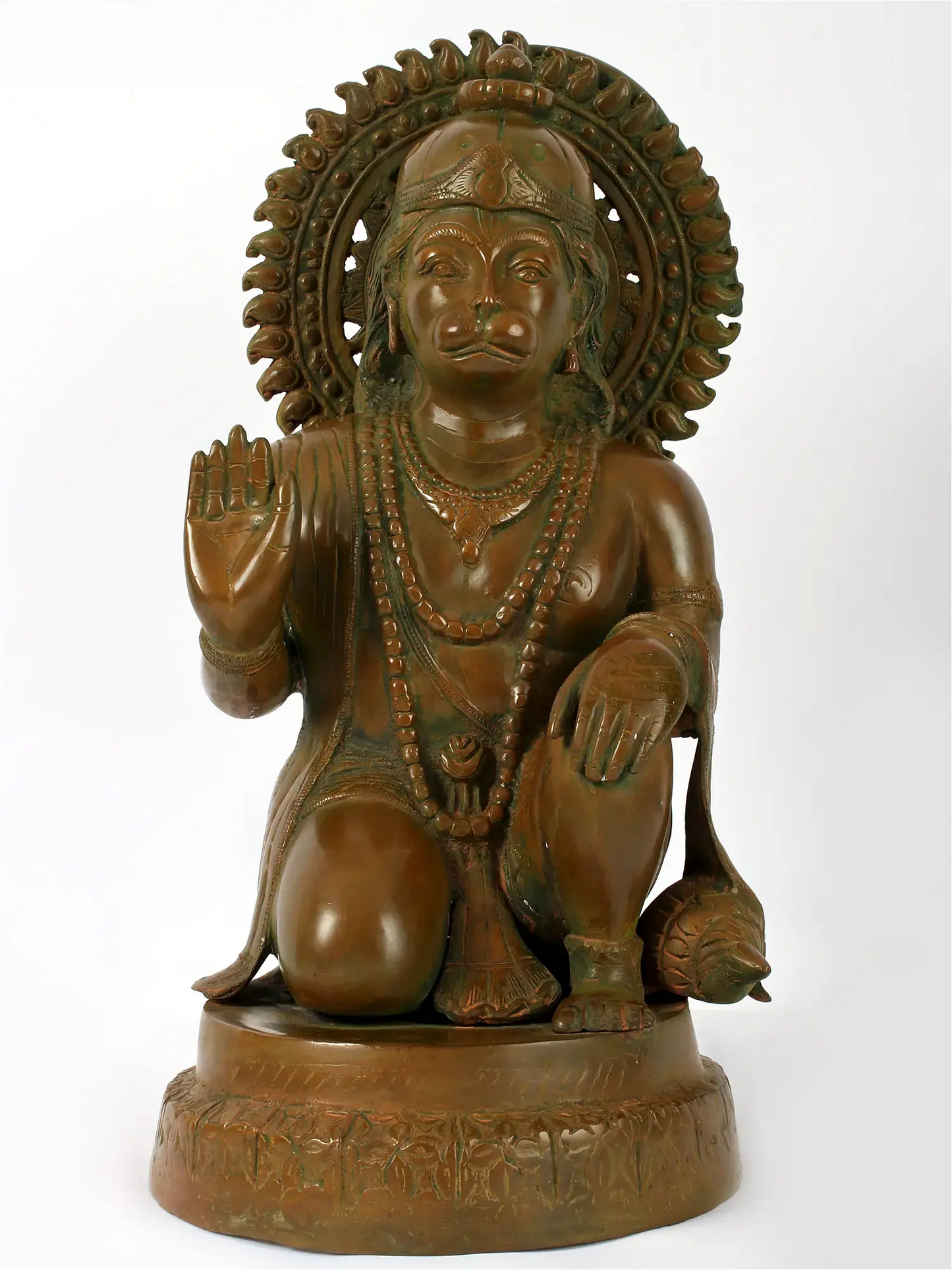 Brassaura® Veer Hanuman Blessing Pose | Brass Sculpture | Height 19 Inches & Weight 15.50 kgs