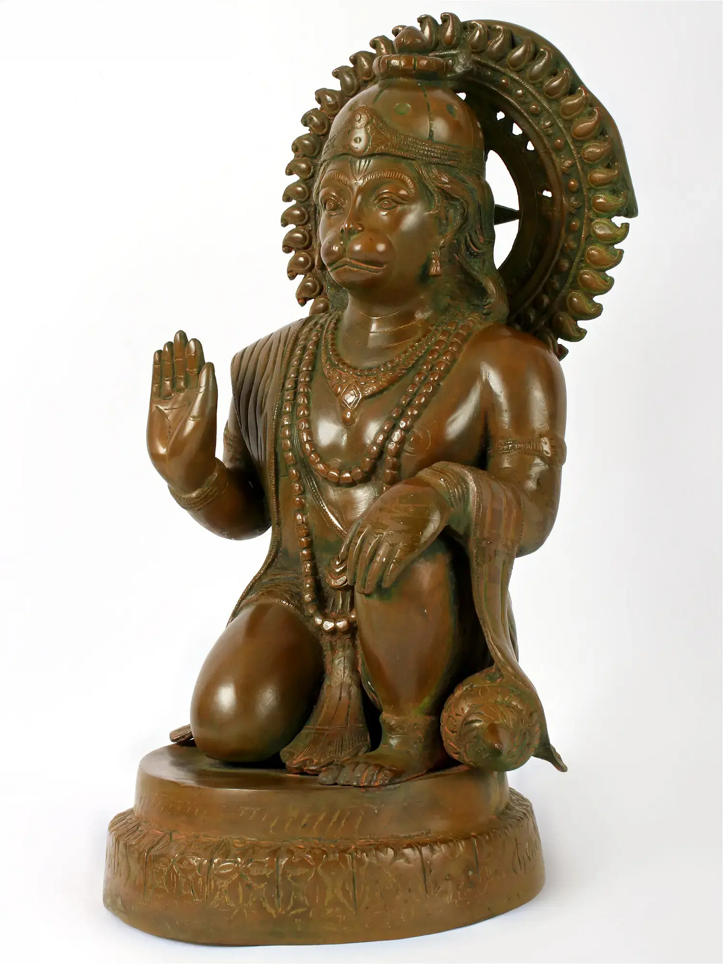 Brassaura® Veer Hanuman Blessing Pose | Brass Sculpture | Height 19 Inches & Weight 15.50 kgs