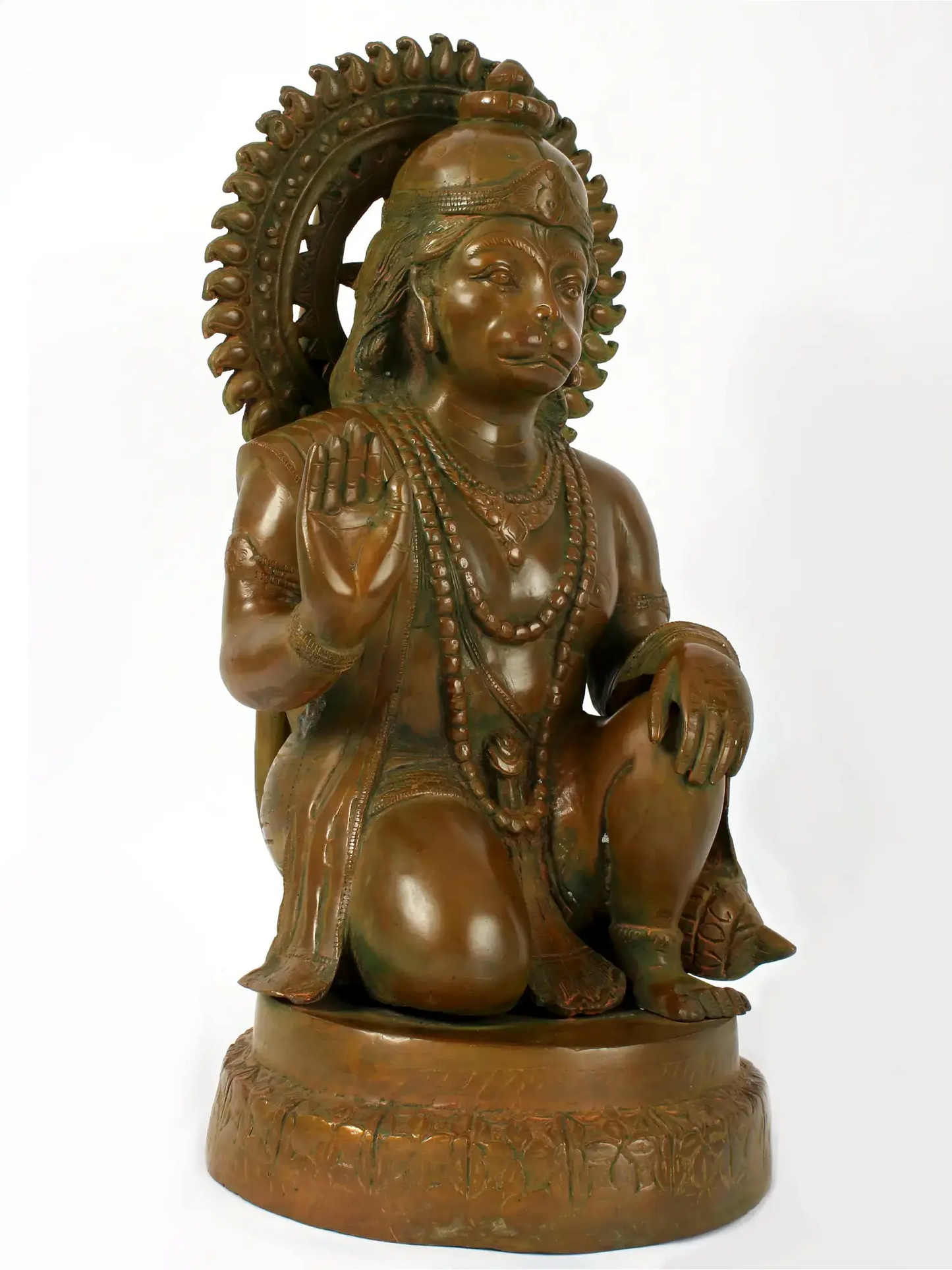 Brassaura® Veer Hanuman Blessing Pose | Brass Sculpture | Height 19 Inches & Weight 15.50 kgs