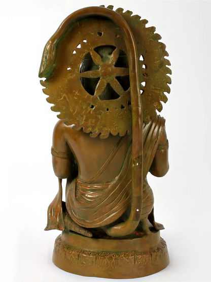 Brassaura® Veer Hanuman Blessing Pose | Brass Sculpture | Height 19 Inches & Weight 15.50 kgs