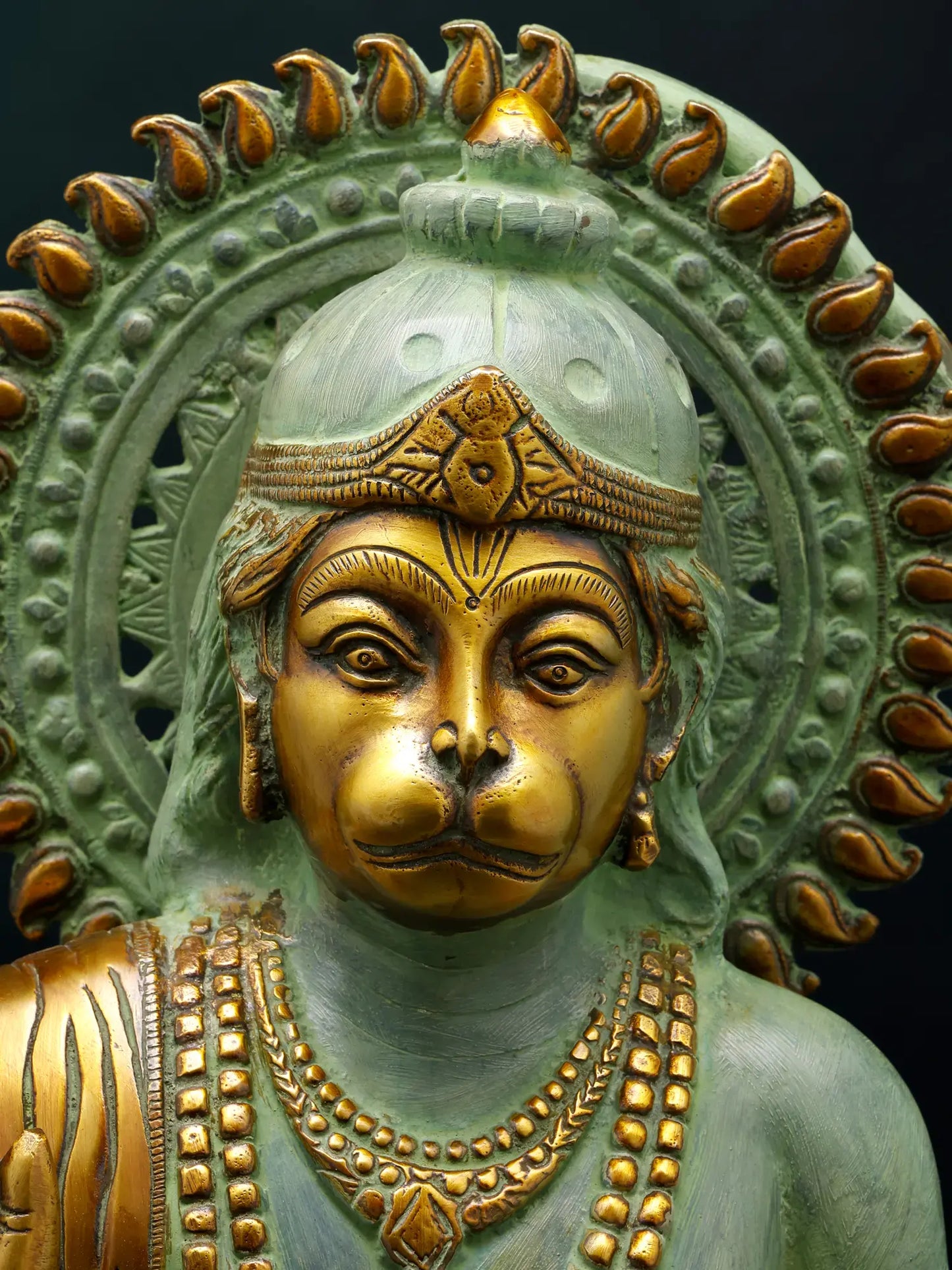 Brassaura® Veer Hanuman Blessing Pose | Brass Sculpture | Height 19 Inches & Weight 15.50 kgs