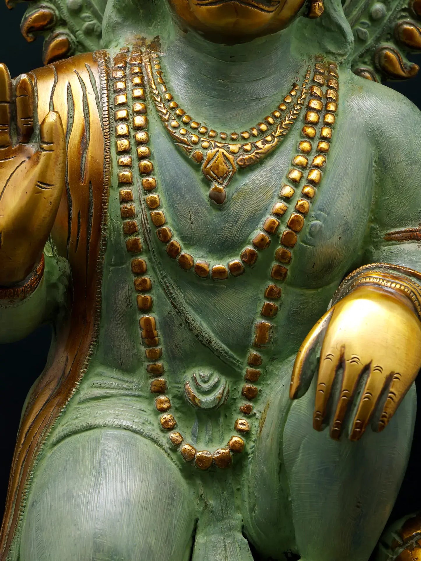 Brassaura® Veer Hanuman Blessing Pose | Brass Sculpture | Height 19 Inches & Weight 15.50 kgs