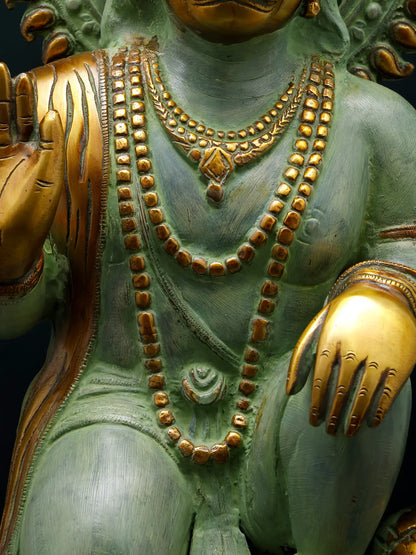 Brassaura® Veer Hanuman Blessing Pose | Brass Sculpture | Height 19 Inches & Weight 15.50 kgs