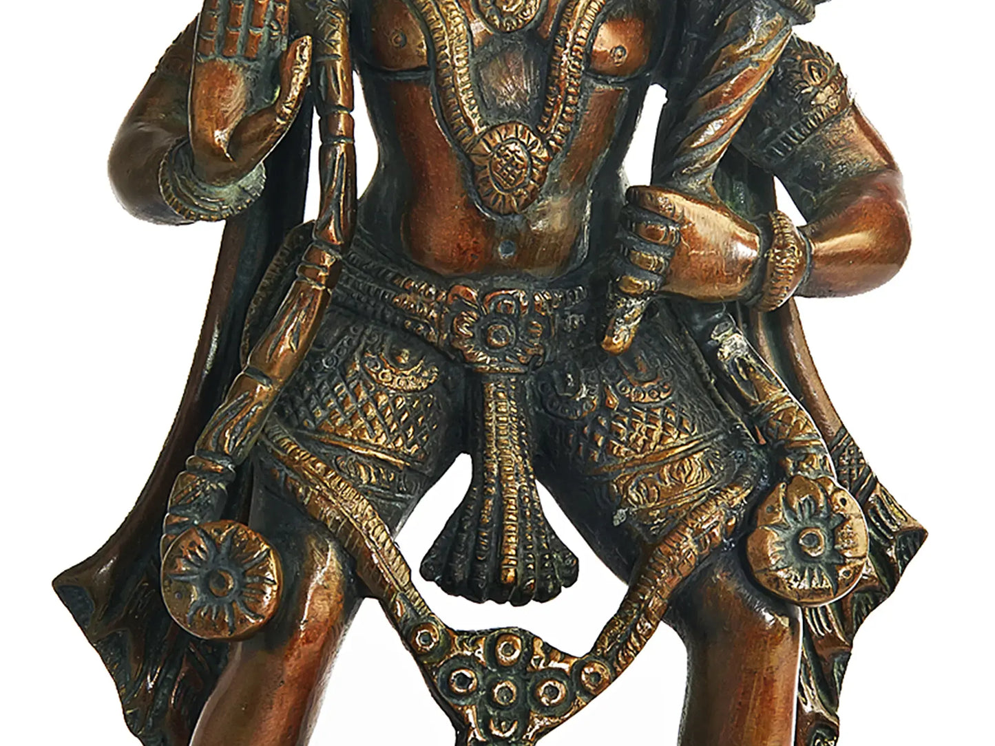 Brassaura® Antique Finish Hanuman Statue | Brass with Patina Work | Height 11 Inches & Weight 3.40 kgs