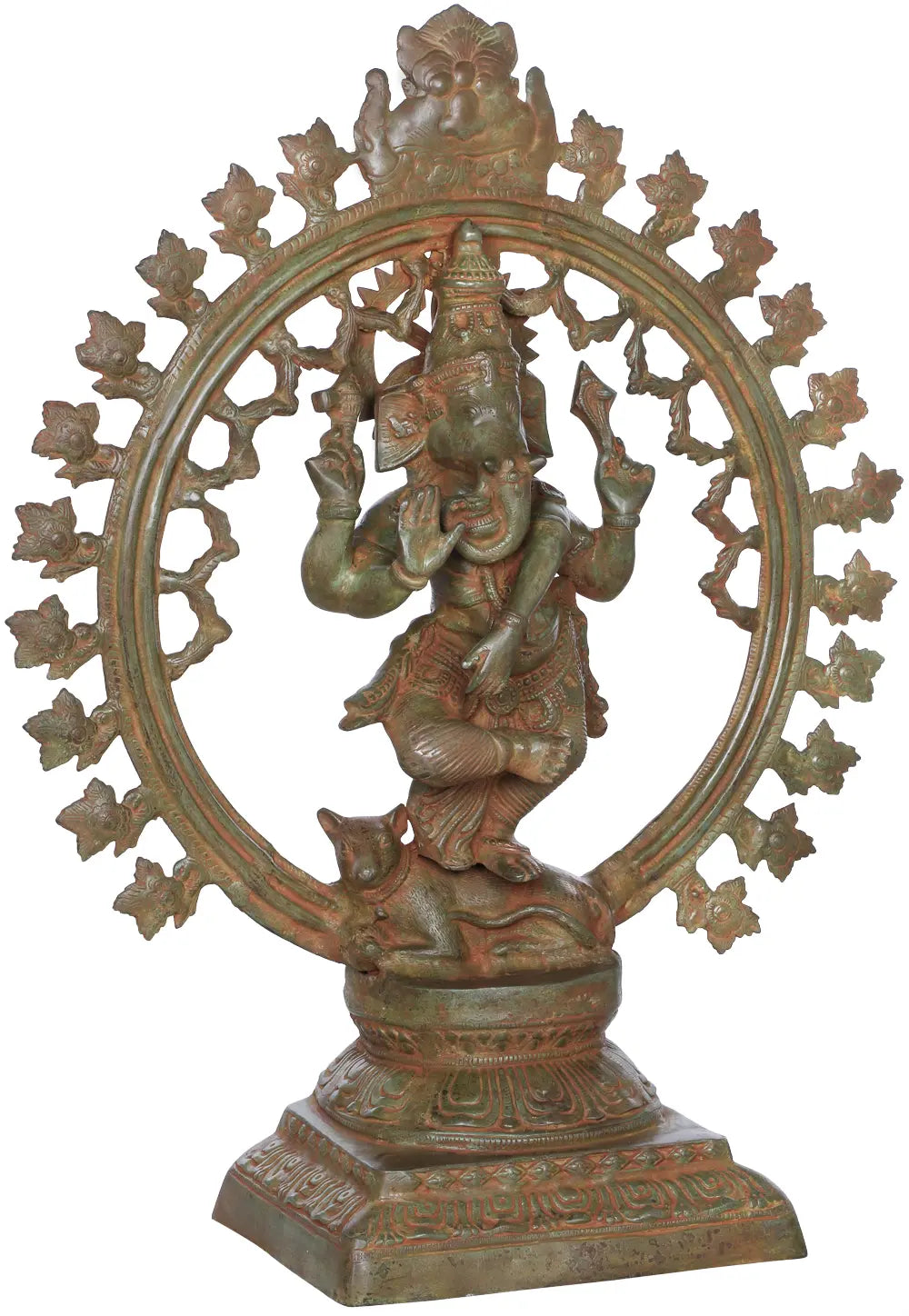 Brassaura® Dancing Lord Ganesha in Prabhavali Frame | Height 29.53 Inches & Weight 17.30 kgs