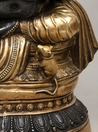 Brassaura™ Brass Ganesha Statue | Height 35 Inches & Weight 49.79 kgs